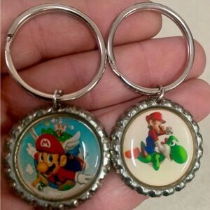 Set Of 90’s Nintendo Mario Medal Coin Keychains RARE Promo NES SNES N64